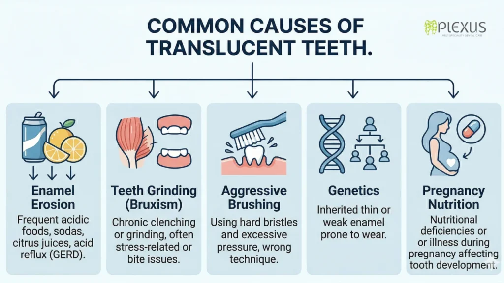 What causes translucent teeth and how can I treat it